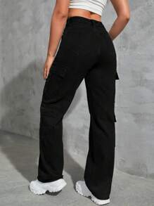 SHEIN Tall Flap Pocket Cargo Jeans