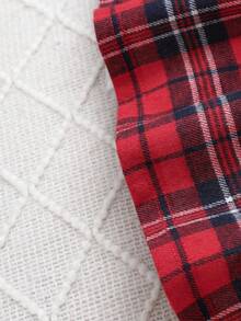 SHEIN Váy thắt lưng in họa tiết Tartan cho cô gái trẻ - Nhiều màu - Xem 5