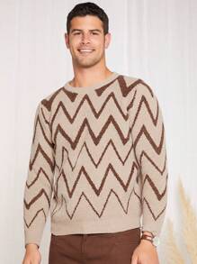 Manfinity NXTstreet Hombres Jersey con patrón de cheurón - Multicolor - Ver 6