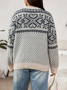 Flirla Hơn Mẫu Geo Thả vai Áo len - Nhiều màu - Xem 3