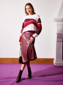 MOTF PREMIUM 抽象羊毛馬海毛混紡毛衣 - 彩色 - 查看 9