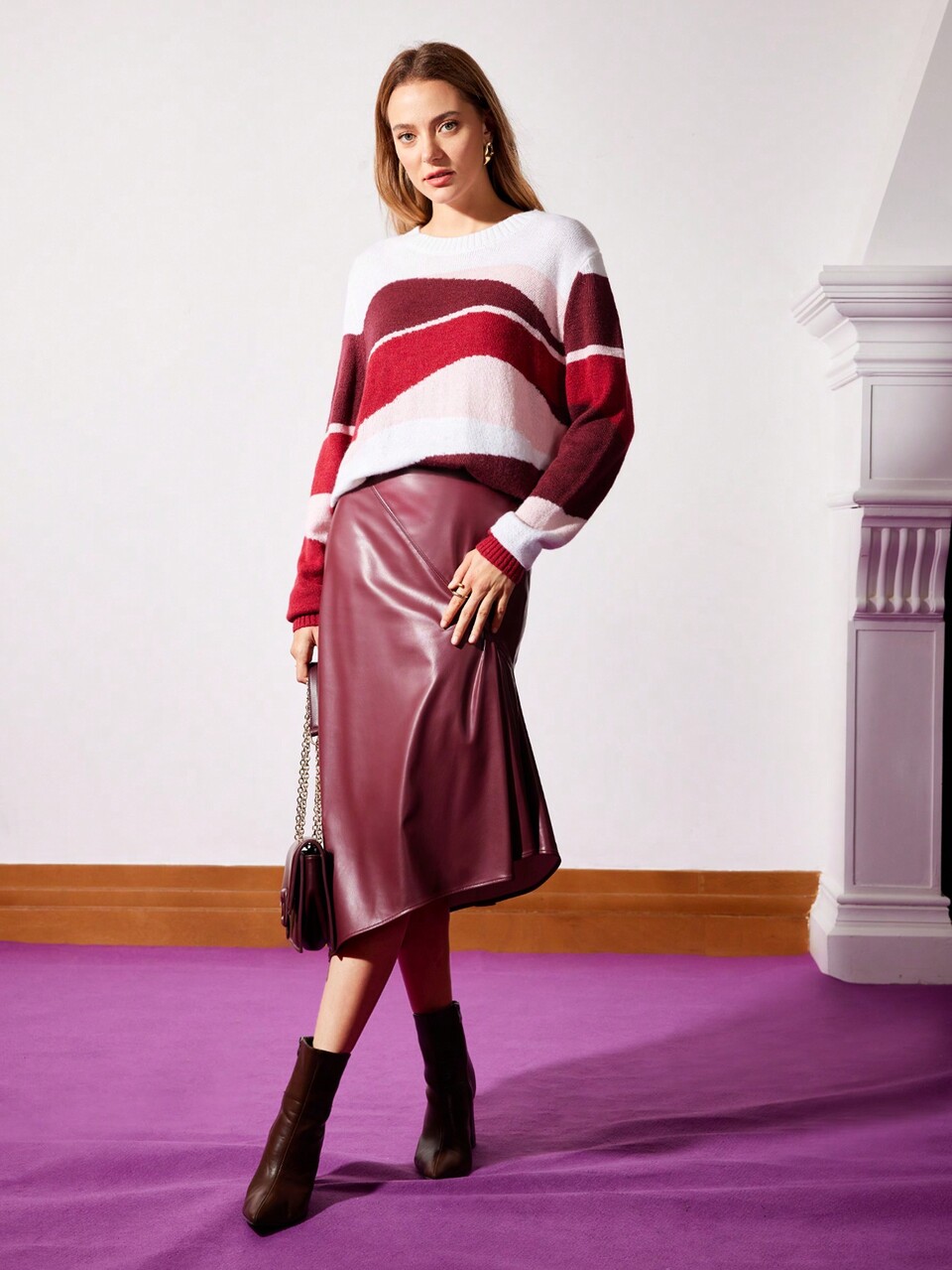 ABSTRACT WOOL MOHAIR-BLEND SWEATER