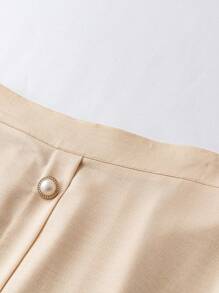 Celure Hơn Nút phía trước Váy - Màu be - Xem 3