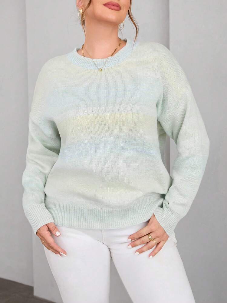 Plus Ombre Drop Shoulder Sweater