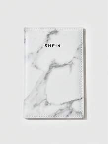 SHEIN 1入組大理石紋樣式護照夾 - 灰色 - 查看 1