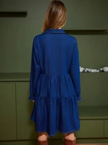 SHEIN Frenchy 女士牛仔連身裙 - 藍色 - 查看 2