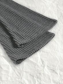 SHEIN EZwear 大碼一字肩荷葉袖T恤 - 深灰色 - 查看 4