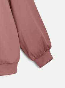 SHEIN EZwear 2件套大码女士休闲连帽卫衣和裤子套装，莲藕粉色 - 藕粉色 - 查看 5