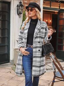 Aveloria Plaid Double Breasted Overcoat