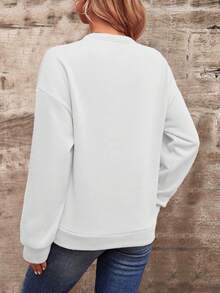 SHEIN LUNE Floral Print Drop Shoulder Sweatshirt - Multicolor - View 2