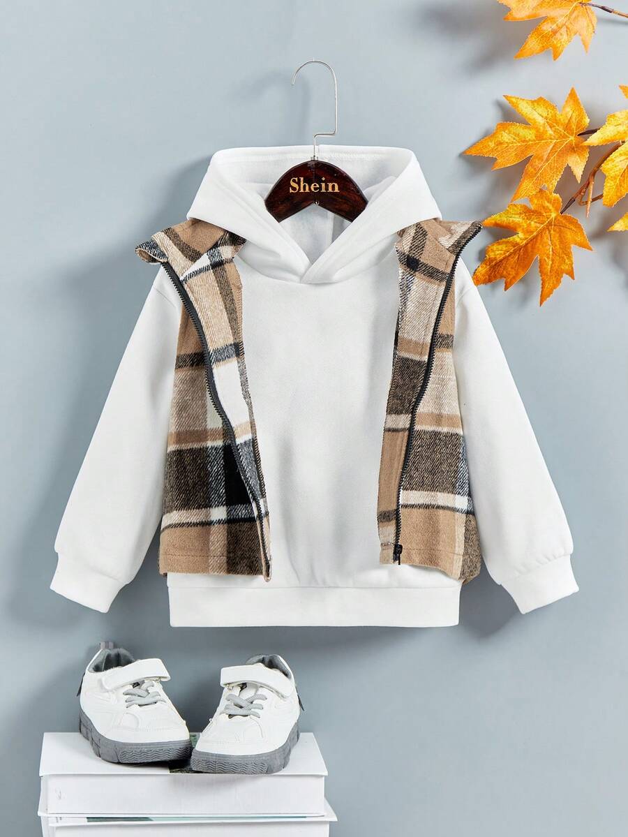 Chàng trai trẻ Dây kéo Kẻ sọc Áo khoác vest Không có áo Hoodie - Nhiều màu - Xem 1