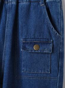 1pc Toddler Boys' Personalized Fashionable Letter Printed Jeans For Spring And Autumn