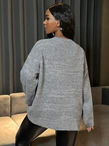 Zolique Drop Shoulder Button Front Cardigan