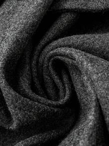 SHEIN CURVE+ Plus Solid Belted Overcoat - Dark Grey - View 5