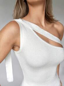 BizChic Maglietta A Maglia Con Spalla Scoperta E Dettagli Forati Per Donne