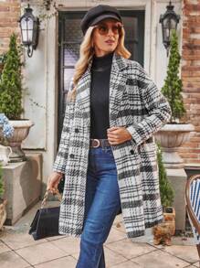 Aveloria Plaid Double Breasted Overcoat