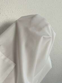 SHEIN Essnce 素色腰部抽繩斜口袋闊腿褲 - 白色 - 查看 5