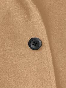 Manfinity VCAY Abrigo de tweed con botones y bolsillos duales para hombre, para otoño e invierno - Caqui - Ver 5