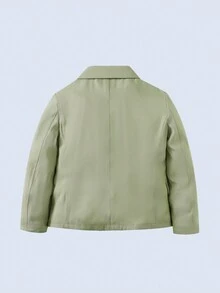 男大童素色西裝外套&西裝褲&蝴蝶結 - 橄欖綠 - 查看 4