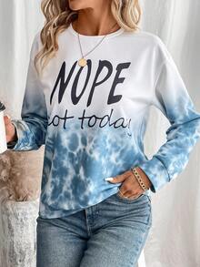 SHEIN LUNE Nhuộm buộc Đồ họa Chữ cái Thả vai Áo nỉ - Nhiều màu - Xem 2