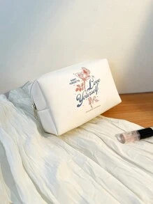 Skewed Studio Artist Butterfly Print Fashionable Portable Makeup Bag, Holiday - White - View 3