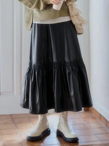 FRIFUL Của phụ nữ Da giả Váy - màu đen - Xem 9