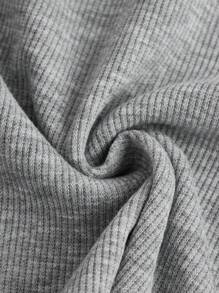 Thiếu niên cô gái Đồ họa Chữ cái Tay Raglan Áo thun - Màu Xám nhạt - Xem 4