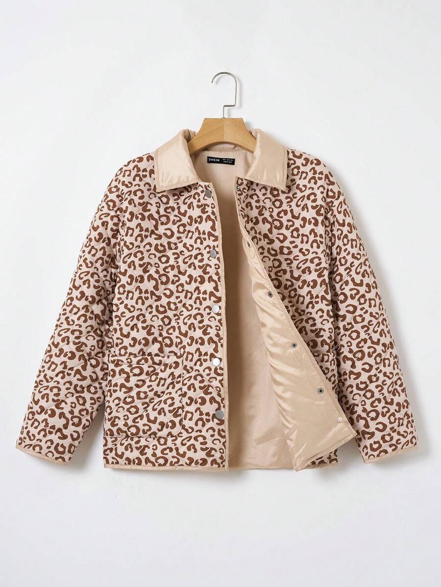 SHEIN LUNE In hoa Báo Thả vai Áo khoác Quilted - Nhiều màu - Xem 1