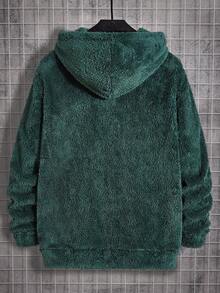 Manfinity RebelGame Nam Thêu Chữ Flannel Hoodie - màu xanh lá - Xem 2