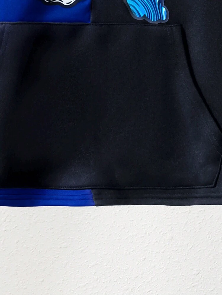 Tween Boy Cartoon Print Contrast Sweatshirt For Leisure