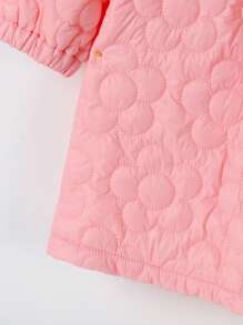 女小童素色泡泡袖洋裝 - 粉色 - 查看 5