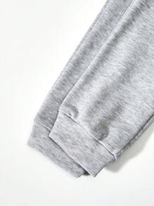 SHEIN Tween Girls' Loose And Cool Neon Color Drawstring Jogger Pants - Grey - View 5