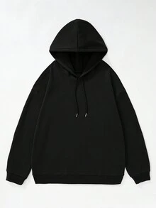 Nam Đồ họa chữ cái & bóng rổ Thả vai Dây rút Hoodie - màu đen - Xem 2