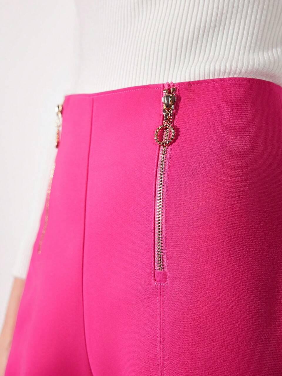 MOTF FLARED SLIT ZIPPER PANTS