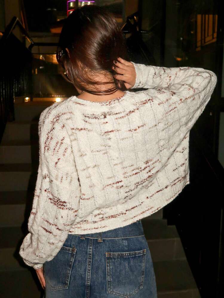 Tie Dye Drop Shoulder Crop Sweater