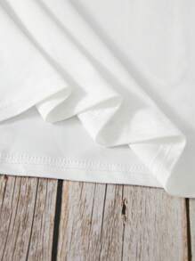 INAWLY 夏季加大卡通图案 T 恤 - 白色 - 查看 4