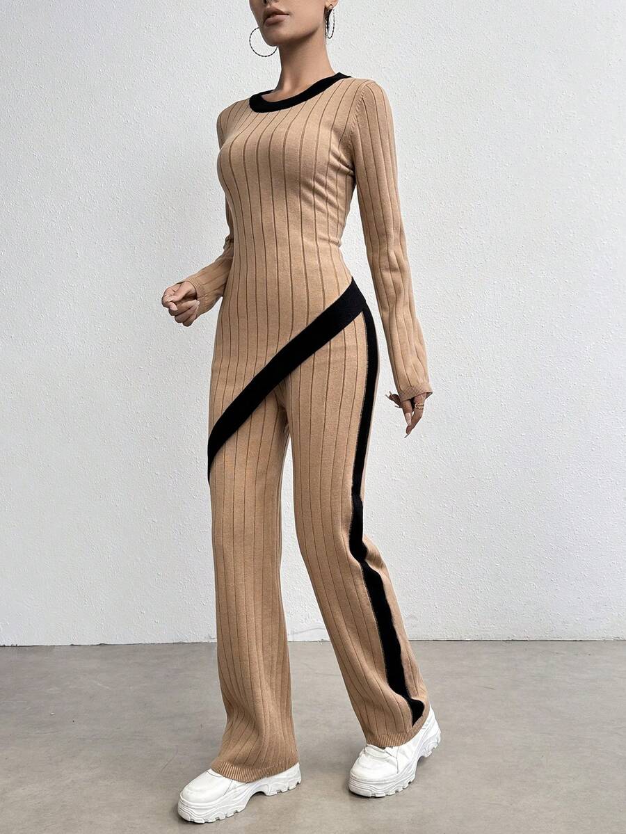 SHEIN Essnce 毛衣兩件套 - 駝色 - 查看 1