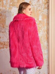 MOTF PREMIUM FAUX FUR COAT - Hot Pink - View 4