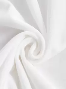 SHEIN MOD 蕾絲拼接荷葉邊喇叭褲 - 白色 - 查看 4