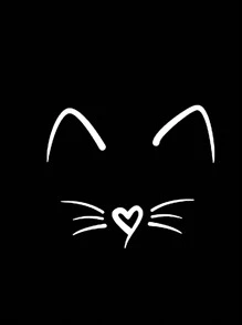 SHEIN Essnce Cartoon Print Fleece Sweatshirt - Black - View 4