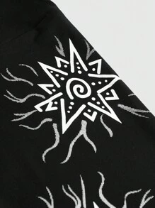 ROMWE Hippie 女性向日葵圖案緊身打底褲