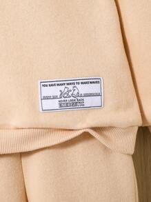 SHEIN Bebé niño Pantalones deportivos con sudadera con parche de letra - Albaricoque - Ver 6