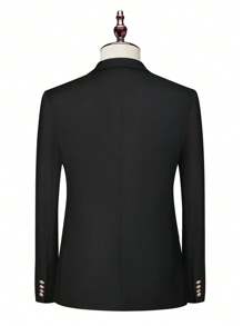 Manfinity Mode Traje De Solapa De Doble Botonadura Para Hombre