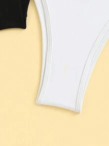 SHEIN Swim 女士两件套比基尼套装（带侧边系带）夏季 - 彩色 - 查看 4