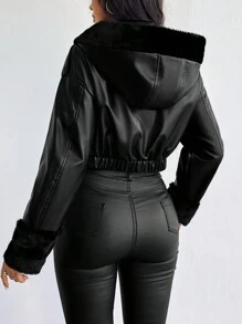 Firerie Giacche collo borg foderato teddy corto PU - nero - Visualizzare 2