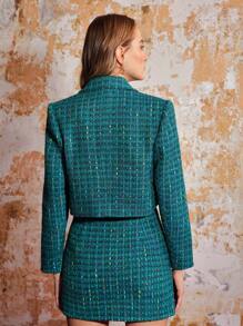 MOTF PREMIUM Blazer Tondu En Tweed