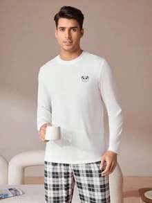 男士卡通格紋家居服套裝 - 彩色 - 查看 5
