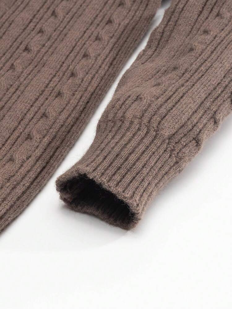 Mock Neck Cable Knit Pullover Fall Winter Sweater
