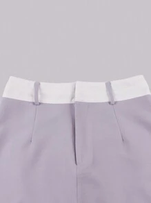 SHEIN Unity Tương phản Váy thắt eo - Xám - Xem 6