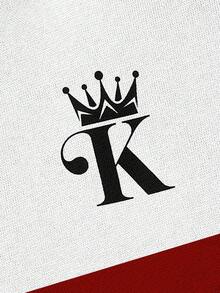 Manfinity Homme 男士王冠和字母圖案撞色運動衫 - 彩色 - 查看 4